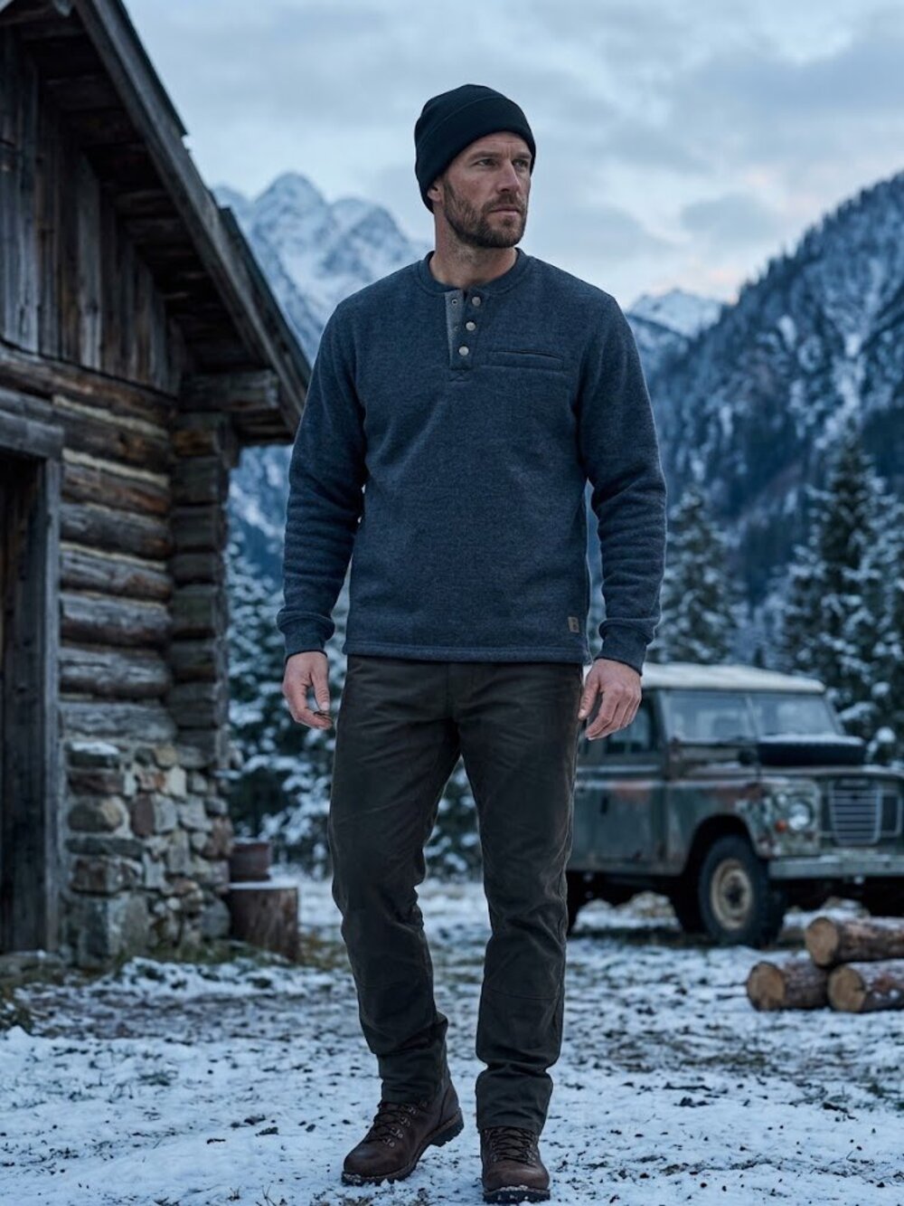 Coleman Fleece Sherpa Lined Henley Mens M